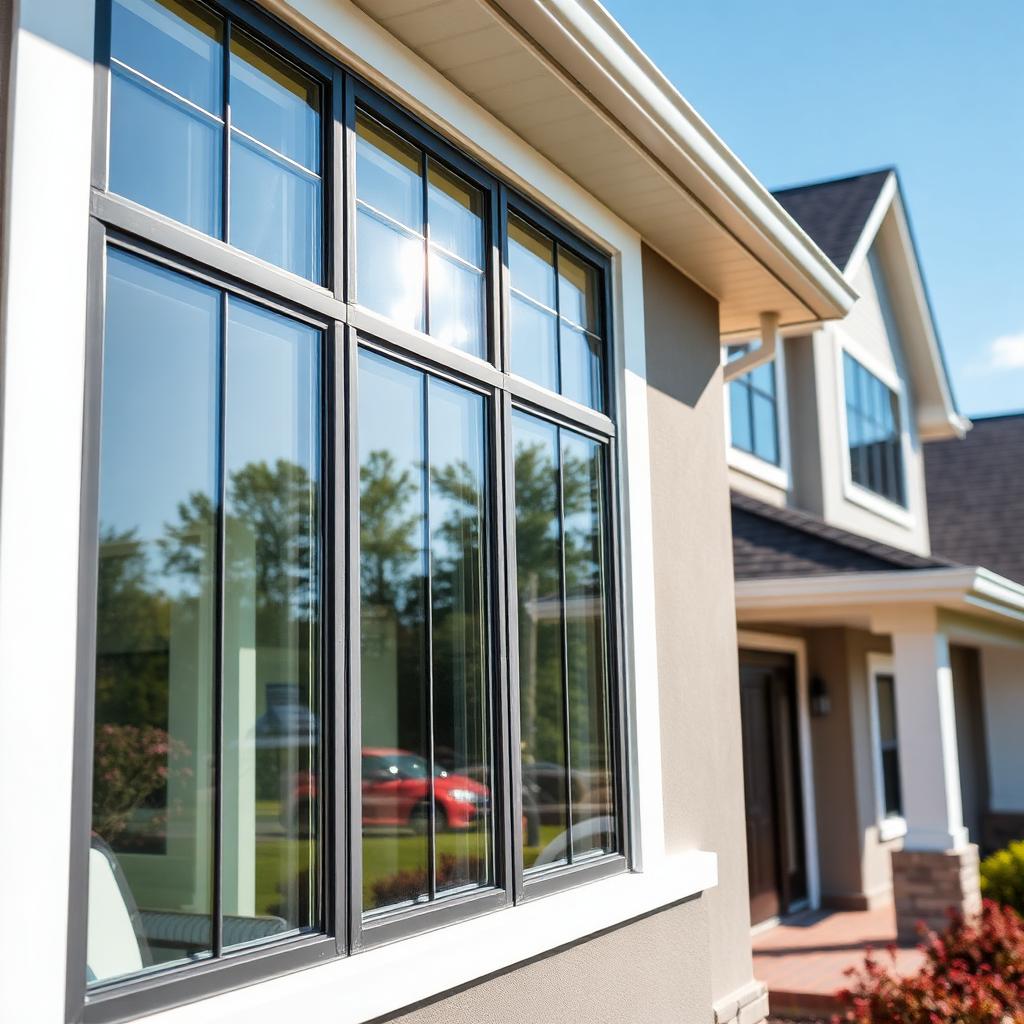 Modern energy-efficient windows on a suburban home